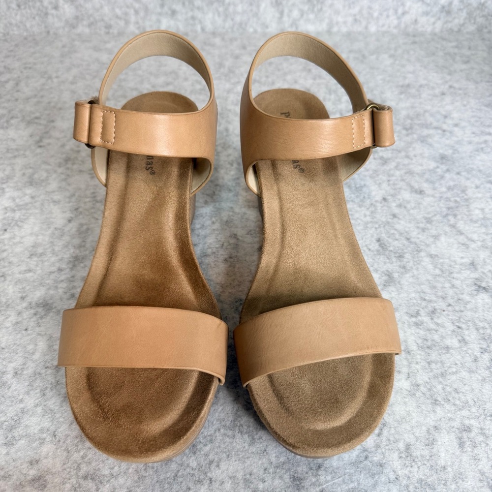 Pierre Dumas Morgen-9 Sandals Womens 10 Taupe Block Heel Ankle Strap NEW - Picture 3 of 9